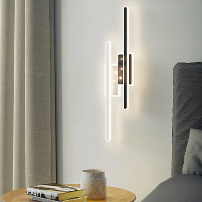 Contemporary Nordic Metal Aluminium Acrylic Strip Star Rectangular LED Wall Sconce Lamp For Hallway