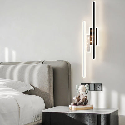 Contemporary Nordic Metal Aluminium Acrylic Strip Star Rectangular LED Wall Sconce Lamp For Hallway