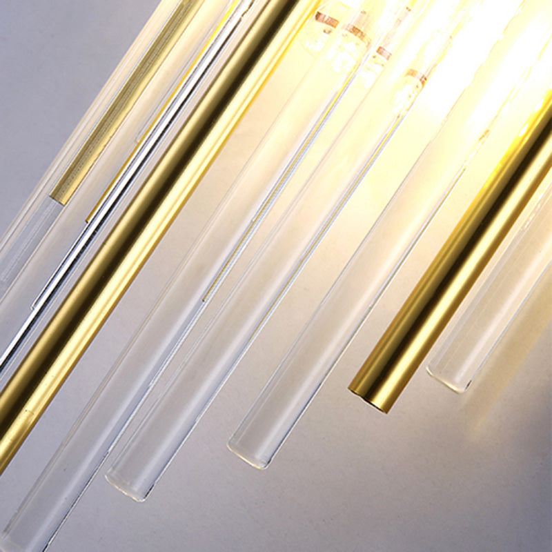 Modern Luxury Stainless Steel Crystal Rhombic Strip 2-Light Wall Sconce Lamp For Hallway