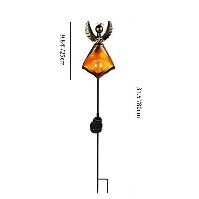 Traditional European Solar Waterproof Iron Flame Moon Teardrop LED Landscape Lighting Outdoor Light For Garden