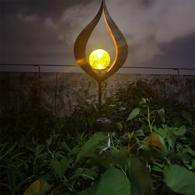 Traditional European Solar Waterproof Iron Flame Moon Teardrop LED Landscape Lighting Outdoor Light For Garden