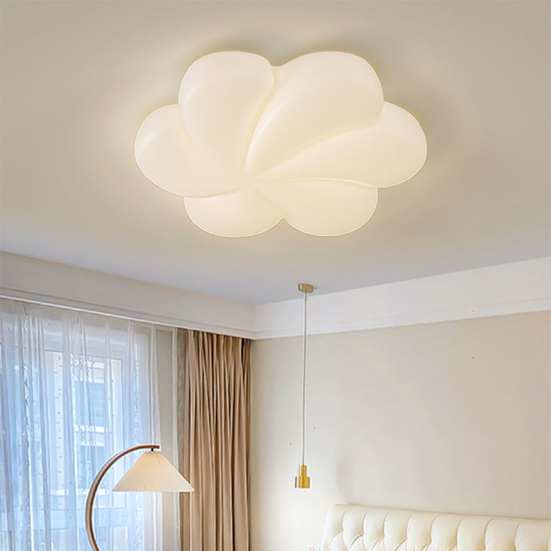 Modern Minimalist Iron PE Flower Petal LED Flush Mount Ceiling Light For Bedroom