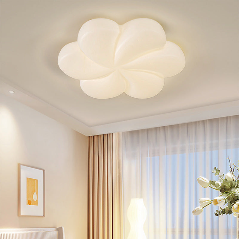 Modern Minimalist Iron PE Flower Petal LED Flush Mount Ceiling Light For Bedroom