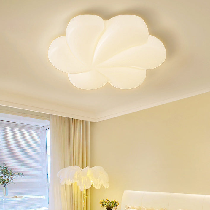 Modern Minimalist Iron PE Flower Petal LED Flush Mount Ceiling Light For Bedroom