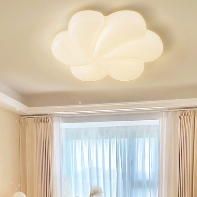 Modern Minimalist Iron PE Flower Petal LED Flush Mount Ceiling Light For Bedroom