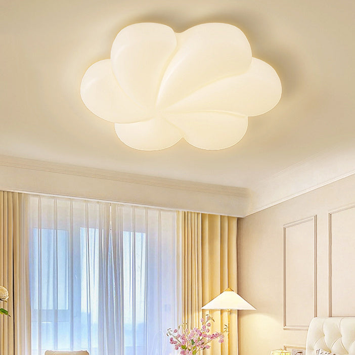 Modern Minimalist Iron PE Flower Petal LED Flush Mount Ceiling Light For Bedroom