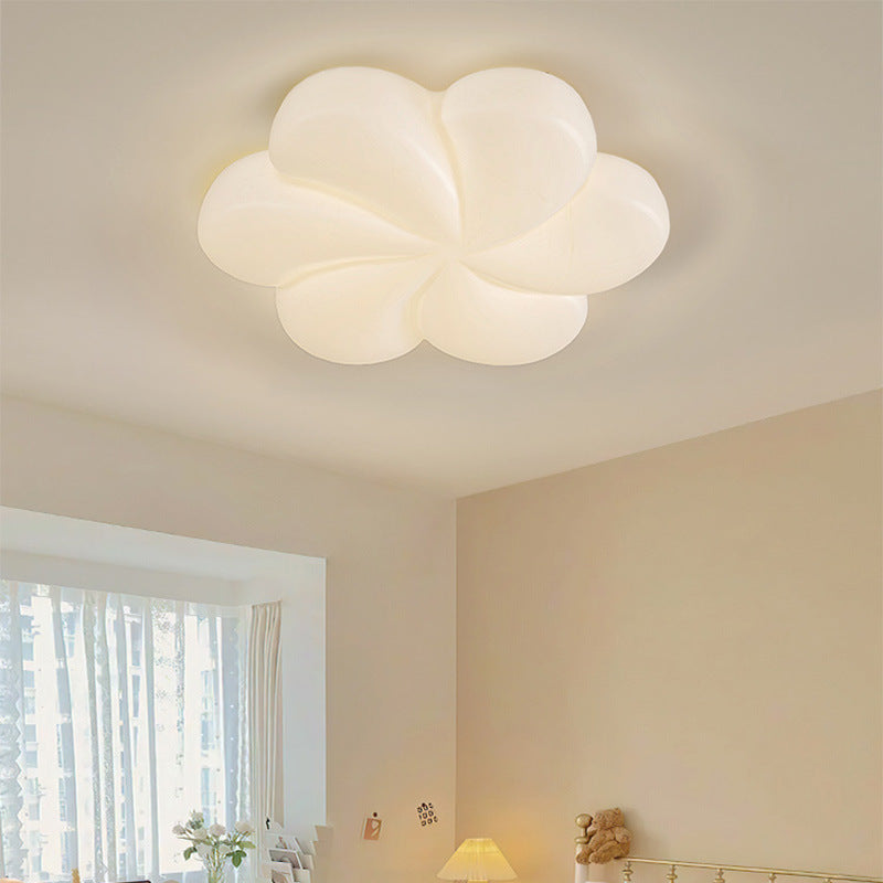 Modern Minimalist Iron PE Flower Petal LED Flush Mount Ceiling Light For Bedroom