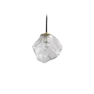 Modern Minimalist Metal Glass Ice Cube 1-Light Pendant Light For Bedside