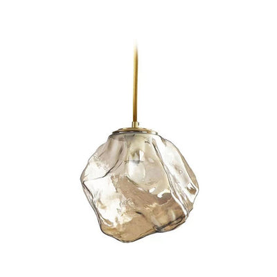 Modern Minimalist Metal Glass Ice Cube 1-Light Pendant Light For Bedside