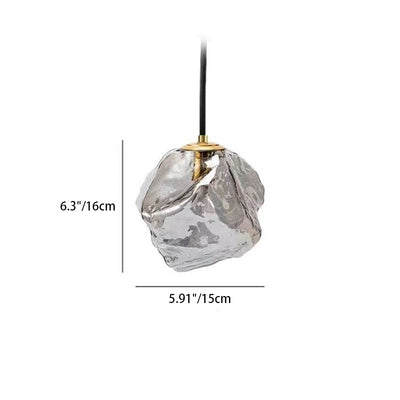 Modern Minimalist Metal Glass Ice Cube 1-Light Pendant Light For Bedside