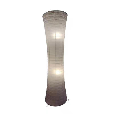 Contemporary Nordic Paper Column Cubic 2-Light Standing Floor Lamp For Bedroom