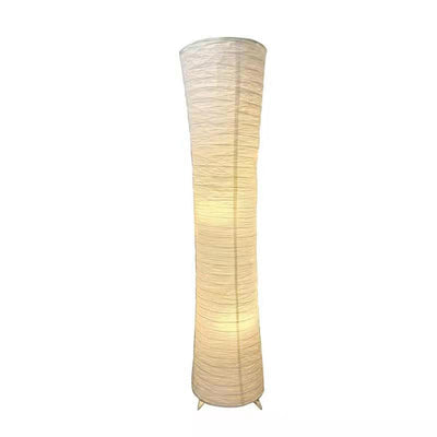 Contemporary Nordic Paper Column Cubic 2-Light Standing Floor Lamp For Bedroom