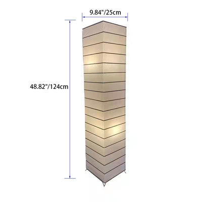 Contemporary Nordic Paper Column Cubic 2-Light Standing Floor Lamp For Bedroom