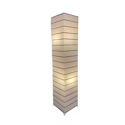 Contemporary Nordic Paper Column Cubic 2-Light Standing Floor Lamp For Bedroom