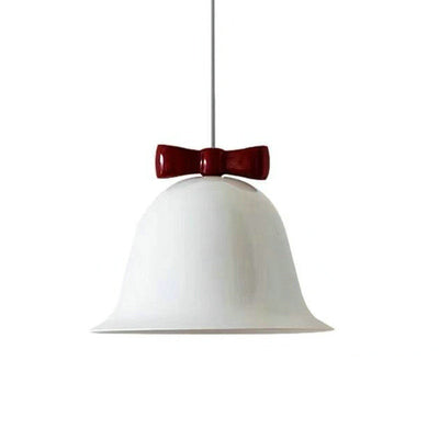 Contemporary Scandinavian Iron Ceramic Bell Bow Tie 1-Light Pendant Light For Dining Room