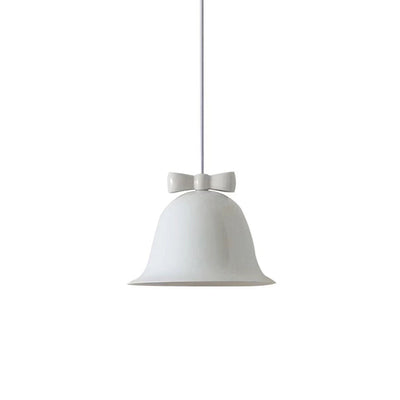 Contemporary Scandinavian Iron Ceramic Bell Bow Tie 1-Light Pendant Light For Dining Room