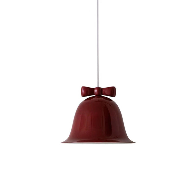 Contemporary Scandinavian Iron Ceramic Bell Bow Tie 1-Light Pendant Light For Dining Room