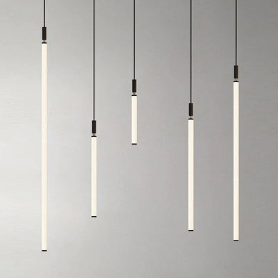 Modern Minimalist Aluminum Acrylic Strip LED Pendant Light For Bedside