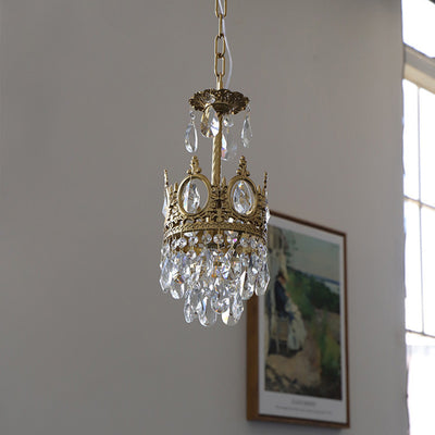 Modern Luxury Crystal Copper Crown Multilayered 1/5/6/9/12 Light Chandeliers For Living Room