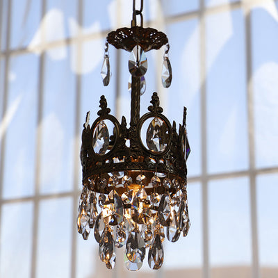 Modern Luxury Crystal Copper Crown Multilayered 1/5/6/9/12 Light Chandeliers For Living Room