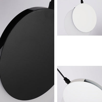 Modern Minimalist Iron Acrylic Round Superimpose Rotatable LED Pendant Light For Bedside