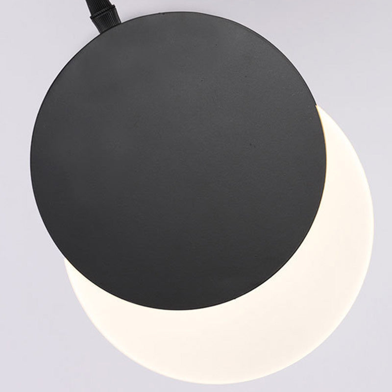 Modern Minimalist Iron Acrylic Round Superimpose Rotatable LED Pendant Light For Bedside