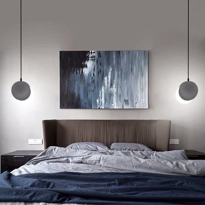 Modern Minimalist Iron Acrylic Round Superimpose Rotatable LED Pendant Light For Bedside