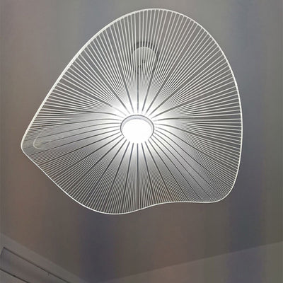 Contemporary Nordic Aluminum Acrylic Hat Lotus Leaf LED Pendant Light For Bedroom