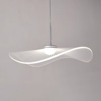 Contemporary Nordic Aluminum Acrylic Hat Lotus Leaf LED Pendant Light For Bedroom