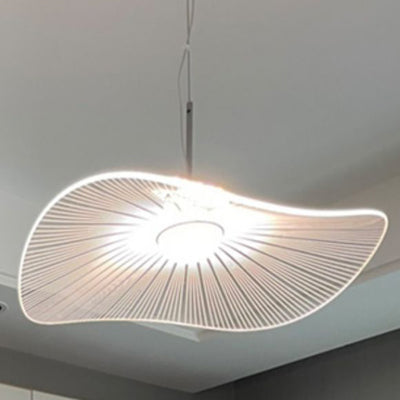 Contemporary Nordic Aluminum Acrylic Hat Lotus Leaf LED Pendant Light For Bedroom