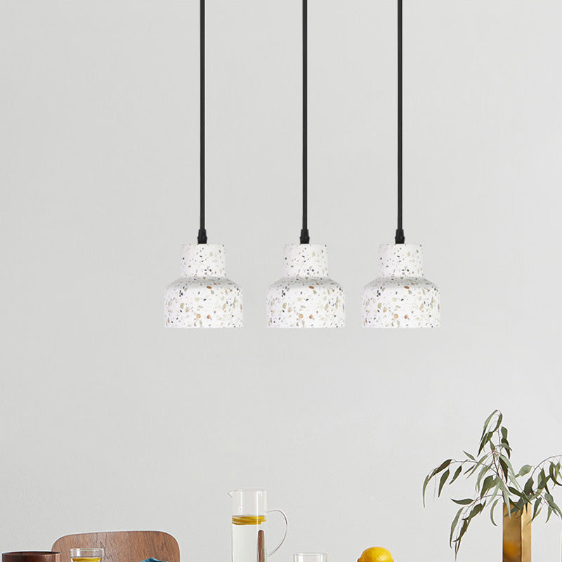 Contemporary Nordic Terrazzo Brass Round Cylinder Conic 1-Light Pendant Light For Dining Room