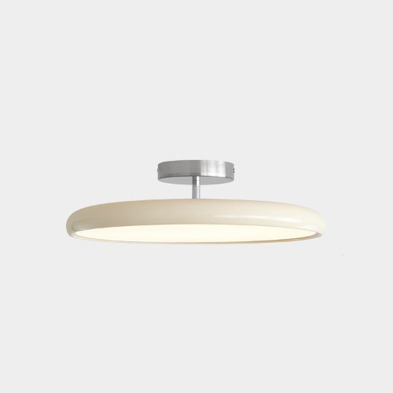 Modern Minimalist Iron Acrylic Round Adjustable LED Semi-Flush Mount Ceiling Light For Bedroom