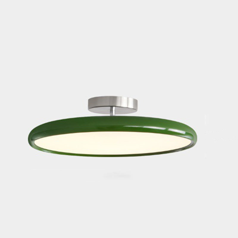 Modern Minimalist Iron Acrylic Round Adjustable LED Semi-Flush Mount Ceiling Light For Bedroom