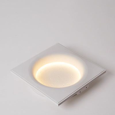 Modern Minimalist Plaster Round Moon Embedded LED Wall Sconce Lamp For Hallway