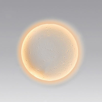 Modern Minimalist Plaster Round Moon Embedded LED Wall Sconce Lamp For Hallway