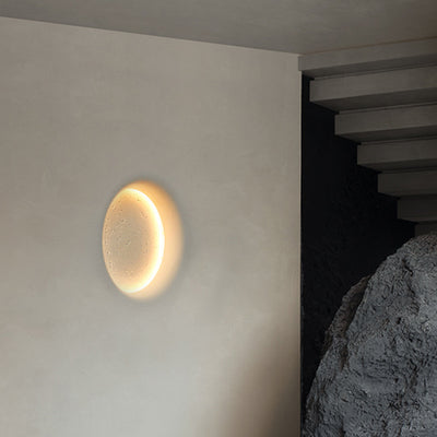 Modern Minimalist Plaster Round Moon Embedded LED Wall Sconce Lamp For Hallway