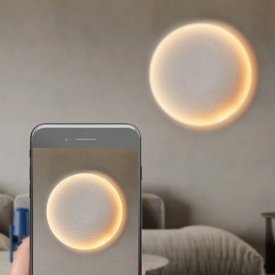 Modern Minimalist Plaster Round Moon Embedded LED Wall Sconce Lamp For Hallway