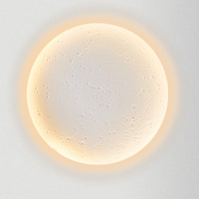 Modern Minimalist Plaster Round Moon Embedded LED Wall Sconce Lamp For Hallway