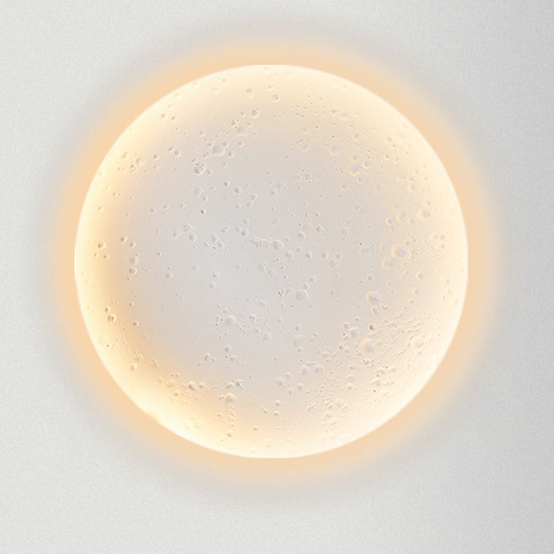 Modern Minimalist Plaster Round Moon Embedded LED Wall Sconce Lamp For Hallway