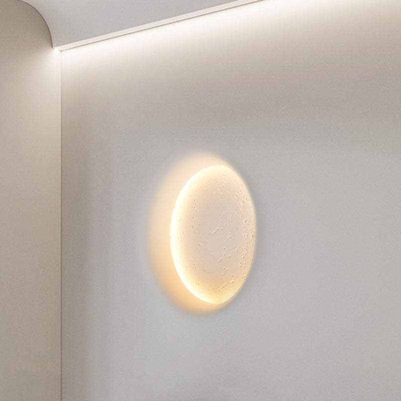 Modern Minimalist Plaster Round Moon Embedded LED Wall Sconce Lamp For Hallway