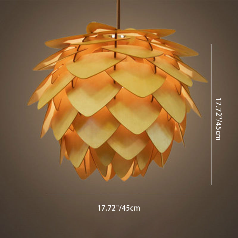 Contemporary Creative Wood Strobile 1-Light Pendant Light For Dining Room