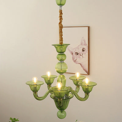 Traditional French Glass Candlestick 5/6/8 Light Chandeliers For Living Room