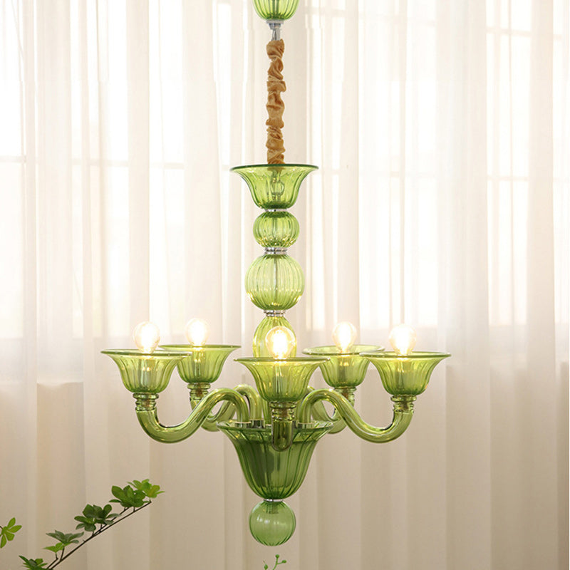 Traditional French Glass Candlestick 5/6/8 Light Chandeliers For Living Room