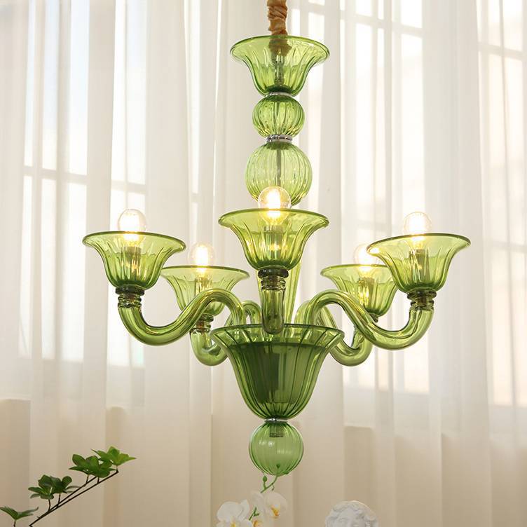 Traditional French Glass Candlestick 5/6/8 Light Chandeliers For Living Room