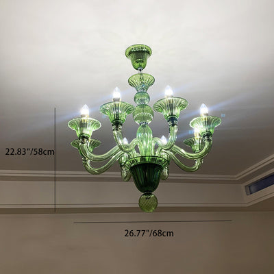 Traditional French Glass Candlestick 5/6/8 Light Chandeliers For Living Room