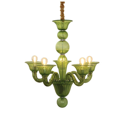 Traditional French Glass Candlestick 5/6/8 Light Chandeliers For Living Room