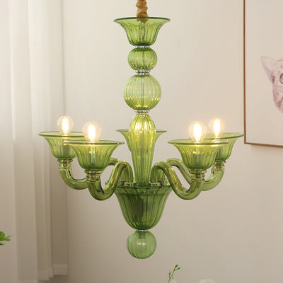 Traditional French Glass Candlestick 5/6/8 Light Chandeliers For Living Room