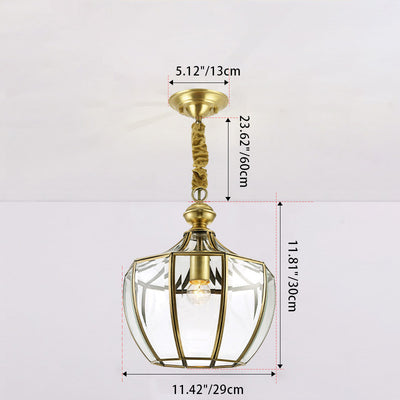 Modern Mid-century Waterproof Copper Glass Cage Rhombic Cylinder 1/3/4 Light Chandeliers For Outdoor Patio