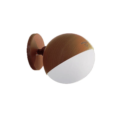 Modern Simplicity Wood ABS Ball Rotatable Rechargeable LED Wall Sconce Lamp For Bedside