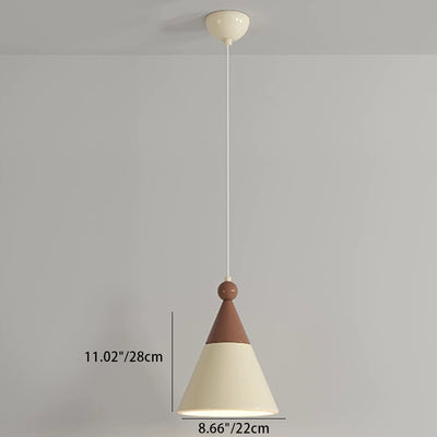 Contemporary Nordic Resin Metal Cylinder Conic Ball 1-Light Pendant Light For Bedside